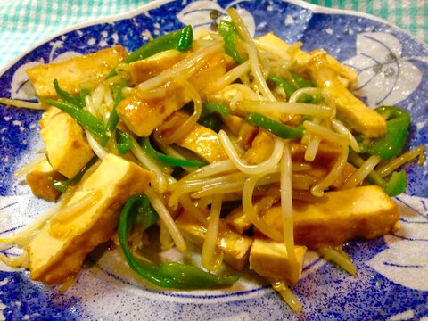 もやしピーマンの厚揚げ中華炒め★